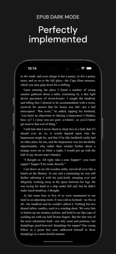 Fablum in dark reading mode on iPhone